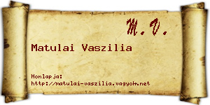 Matulai Vaszilia névjegykártya